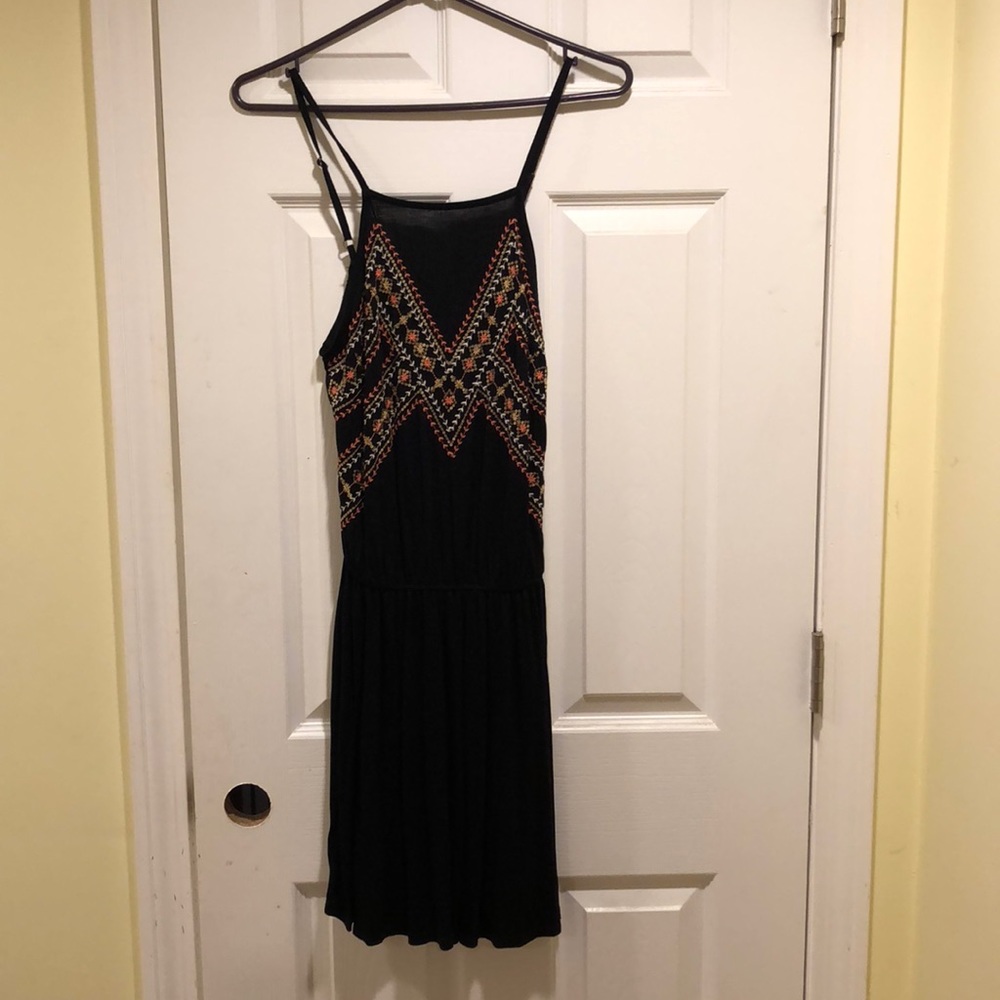Black embroidered dress